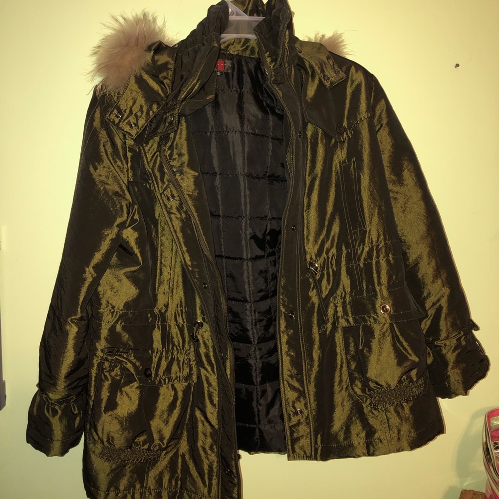 Green Metallic Coat XL
